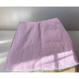 Urban Outfitters Pink Lavender Frayed Hem Mini Skirt•Zip Closure•Sz Small•A-Line